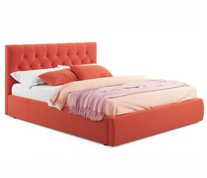 Кровать Verona 140х200 с подъемным механизмом оранжевого цвета