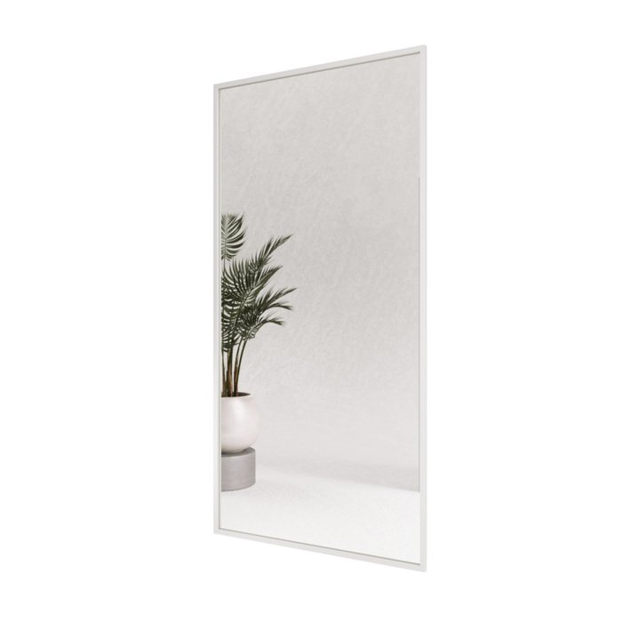 Зеркало настенное большое Halfeo XL в полный рост в металлической раме белого цвета    - купить Настенные зеркала по цене 22900.0