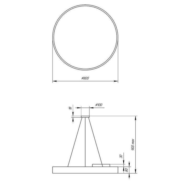 Подвесной светодиодный cветильник Geometria Ring белого цвета - купить Подвесные светильники по цене 16498.0