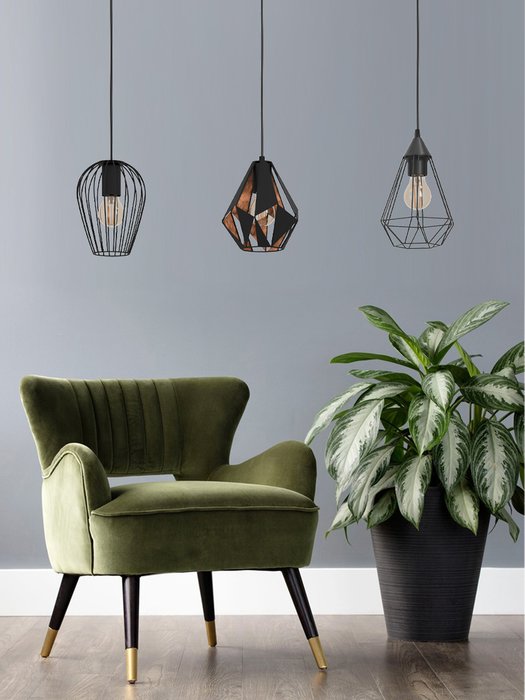 Подвесной светильник Distaff 43581 (металл, цвет черный) - купить Подвесные светильники по цене 18990