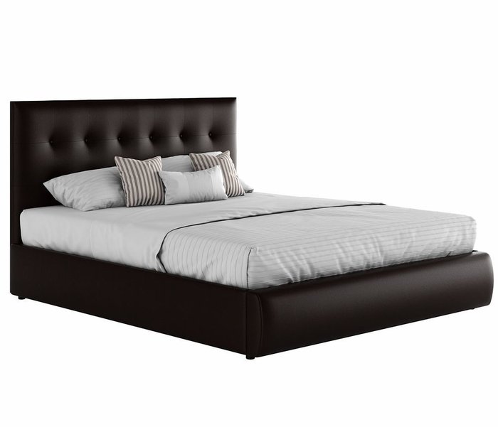 Кровать Селеста 160х200 с подъемным механизмом и матрасом темно-коричневого цвета