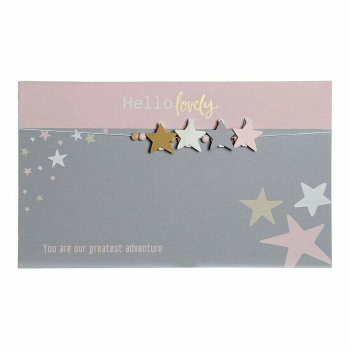 Картина-Фоторамка с Щипчиками Hello Lovely Деревянный MDF Звезды 40 x 1 x 24 cm