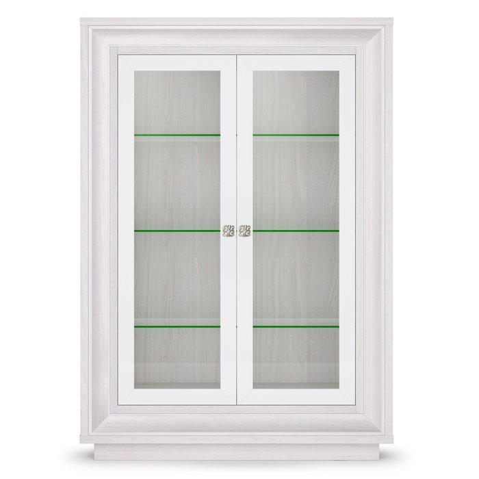 Шкаф-витрина Прато бежево-белого цвета  - купить Шкафы витринные по цене 33230.0