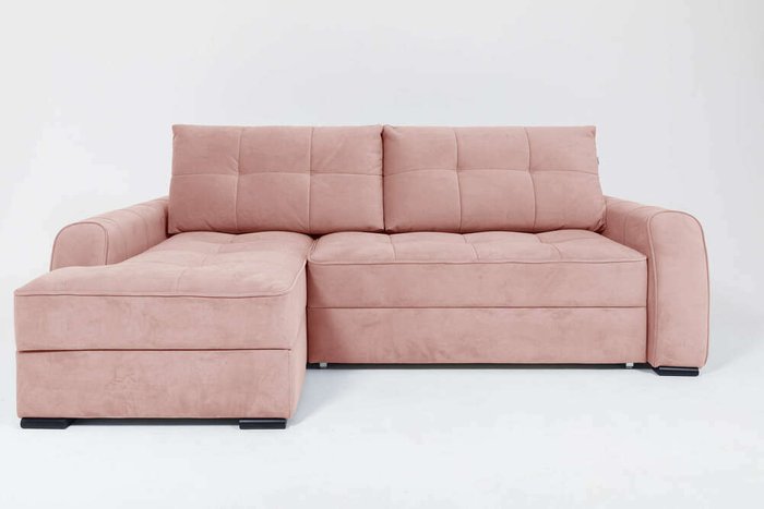 Угловой диван-кровать Soft II розового цвета (левый)