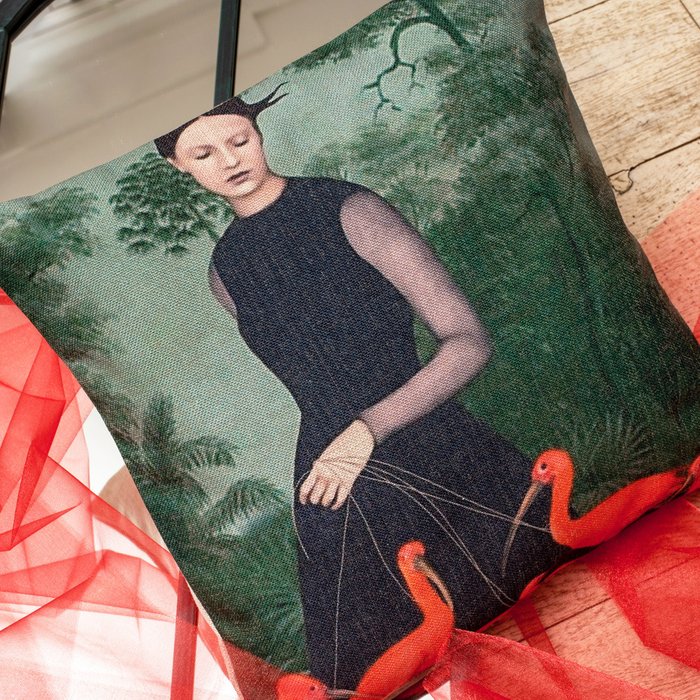 Декоративная подушка "Повелительница ибисов" - купить Декоративные подушки по цене 1800.0
