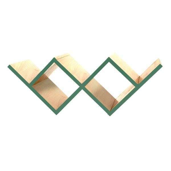 Полка для гостиной Woo Shelf с торцом зеленого цвета Полка для гостиной Woo Shelf с торцом зеленого цвета