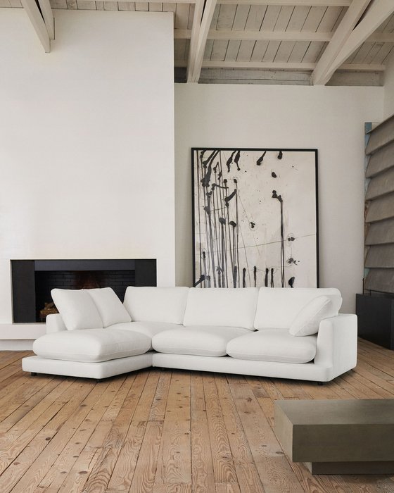 Диван Gala белого цвета с левым шезлонгом - купить Угловые диваны по цене 601990.0