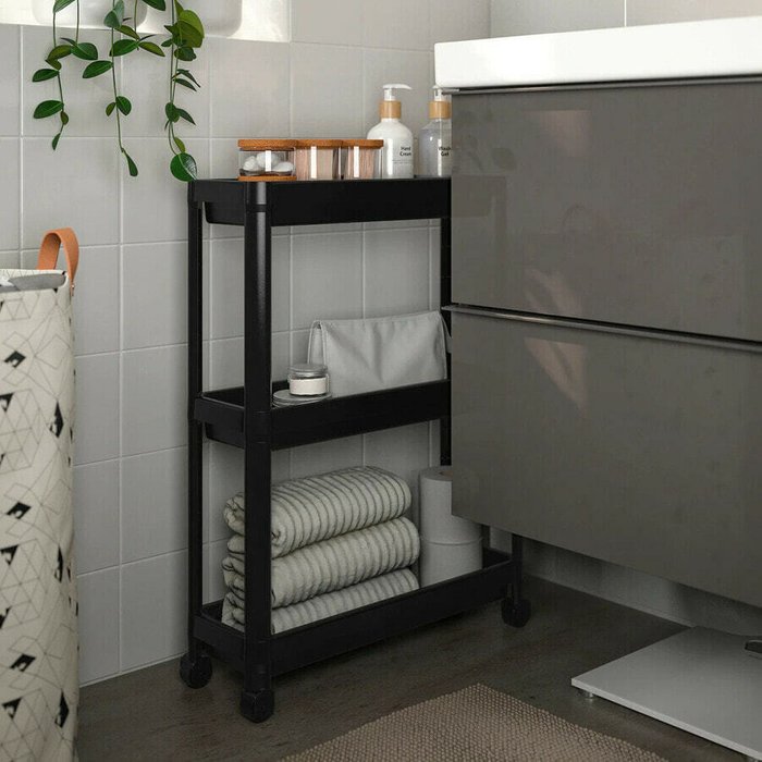 Тележка, черный, 54x18x71 см - лучшие Сервировочные столики в INMYROOM