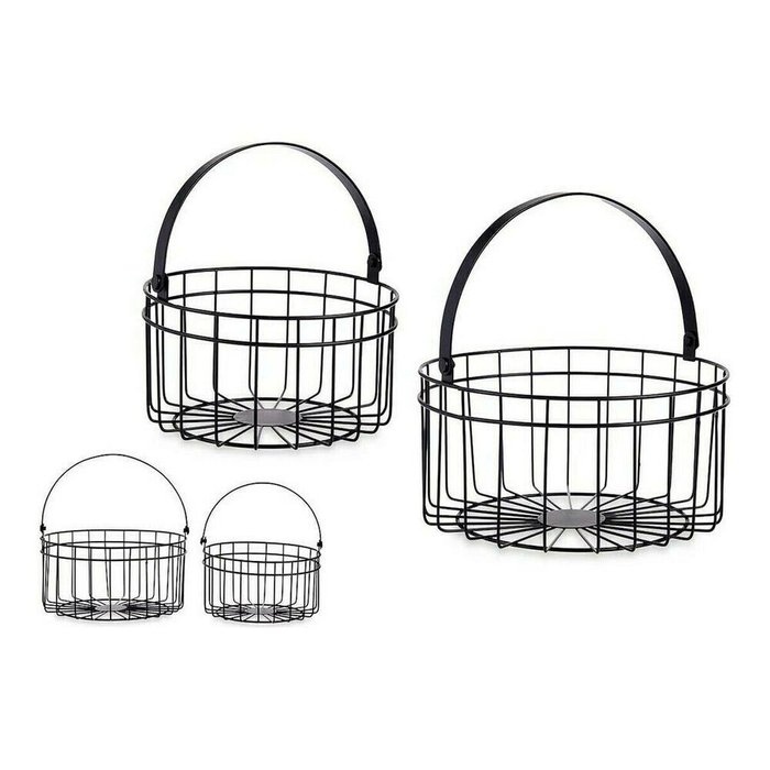 Корзина Чёрный Металл 25 x 27 x 25  (2 pcs) - купить Декоративные коробки по цене 2819.0