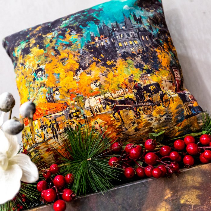 Декоративная арт подушка Ночной Париж - лучшие Декоративные подушки в INMYROOM