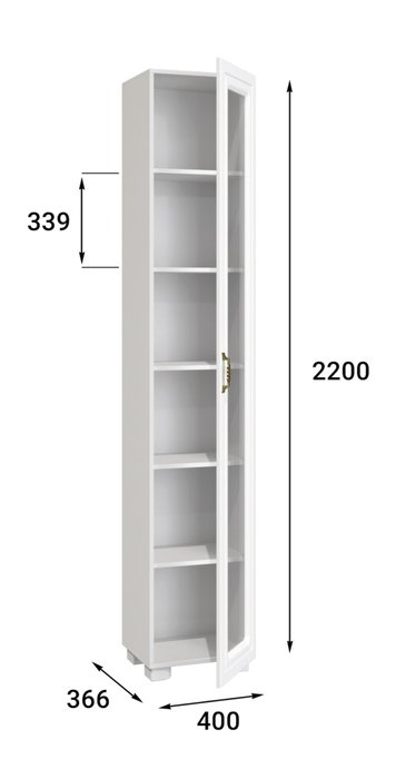 Шкаф-витрина Монблан белого цвета - купить Шкафы витринные по цене 20390.0