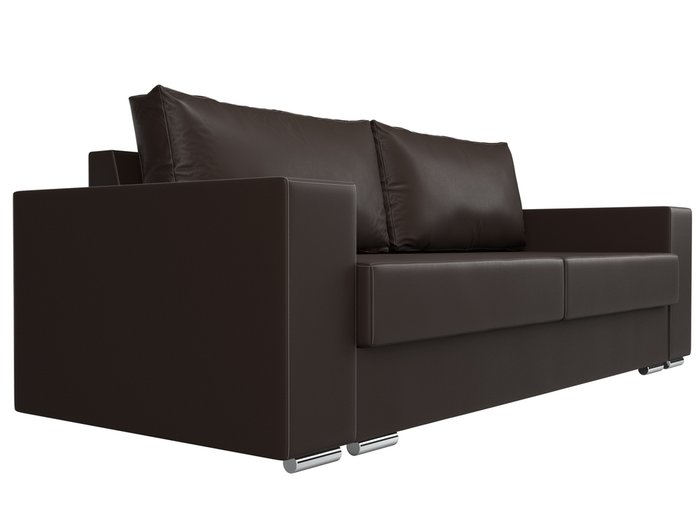 Прямой диван-кровать Исланд коричневого цвета (экокожа) - лучшие Прямые диваны в INMYROOM