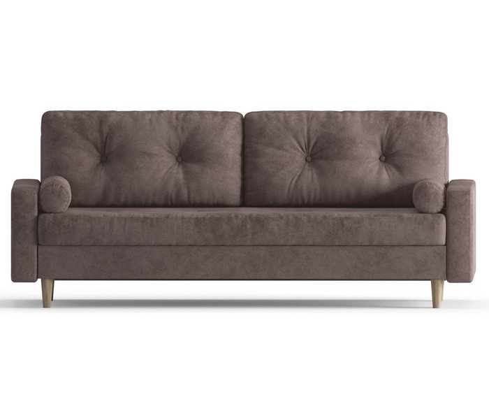 Диван-кровать из велюра Basel светло-коричневого цвета - купить Прямые диваны по цене 39490.0