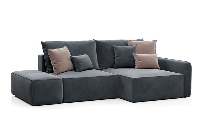 Угловой диван-кровать Портленд серого цвета