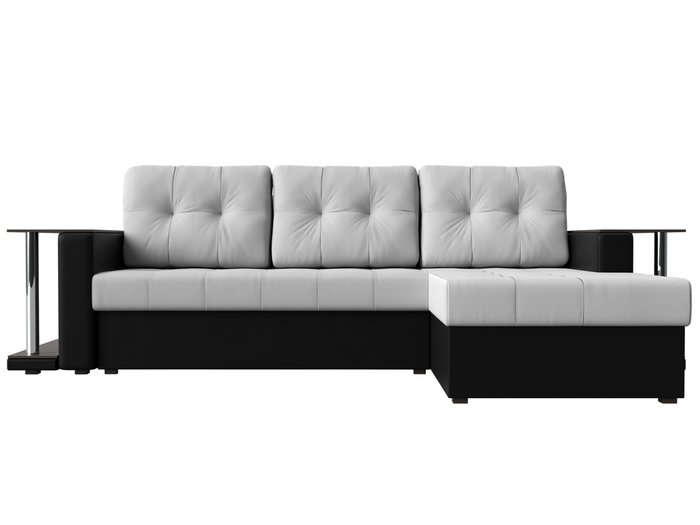 Угловой диван-кровать Даллас черно-белого цвета (экокожа) - купить Угловые диваны по цене 40590.0