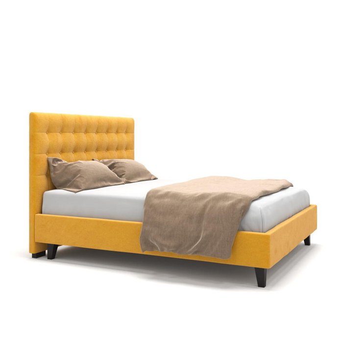 Кровать Finlay на ножках желтая 180х200 - купить Кровати для спальни по цене 66900.0