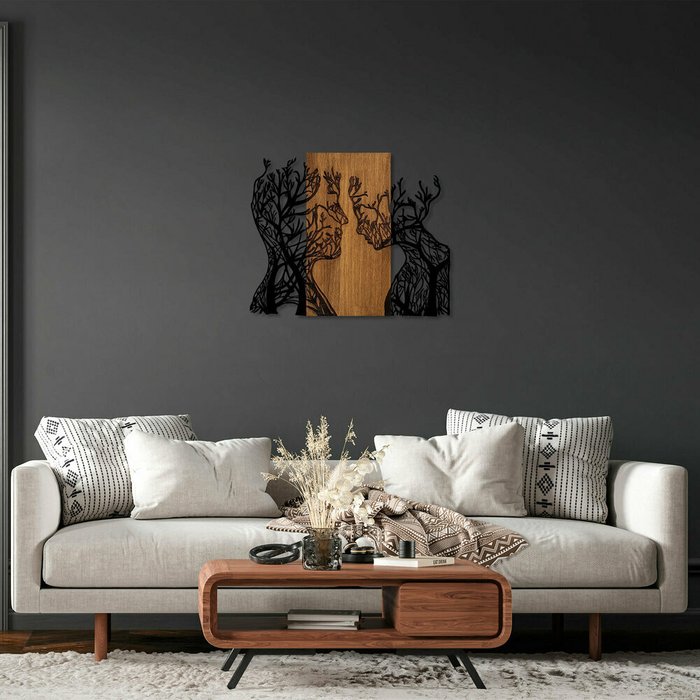 Настенный декор 70x58 из металла и дерева - лучшие Декор стен в INMYROOM