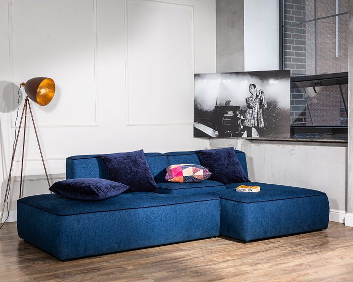 Модульный диван Goff синего цвета - купить Угловые диваны по цене 161000.0
