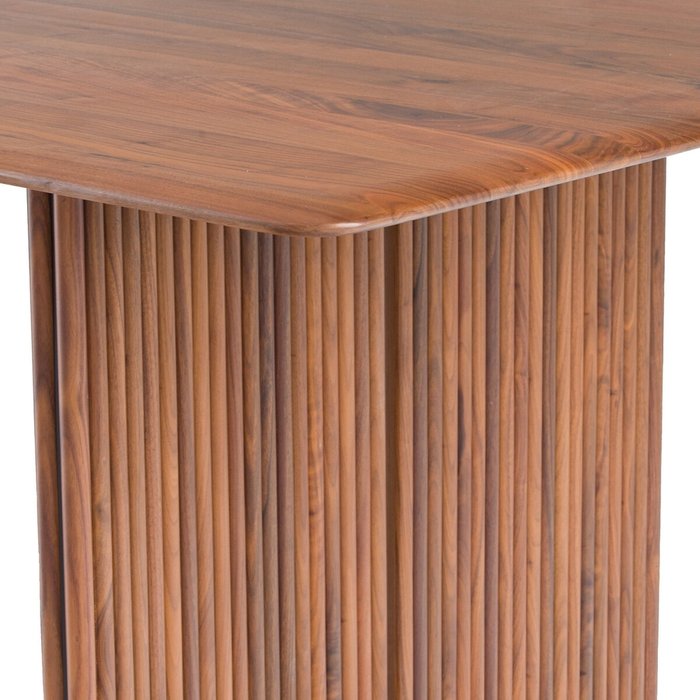 Обеденный стол из массива орехового дерева Minela коричневого цвета - лучшие Обеденные столы в INMYROOM