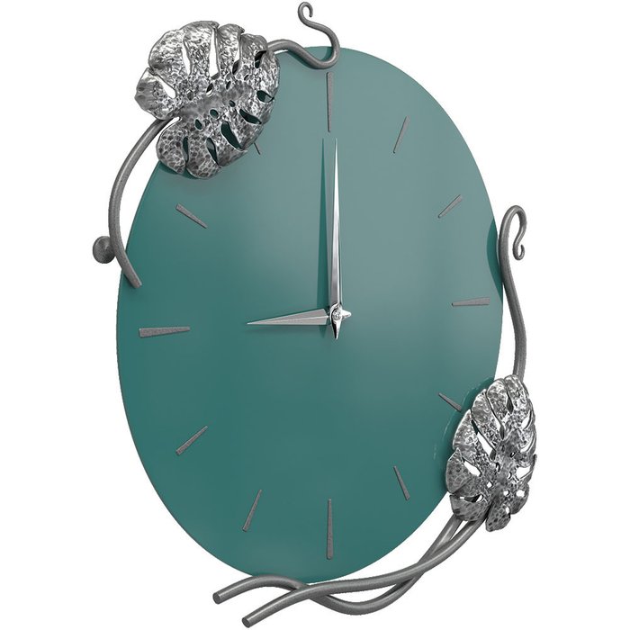 Настенные часы Monstera Deliciosa синего цвета - купить Часы по цене 15473.0