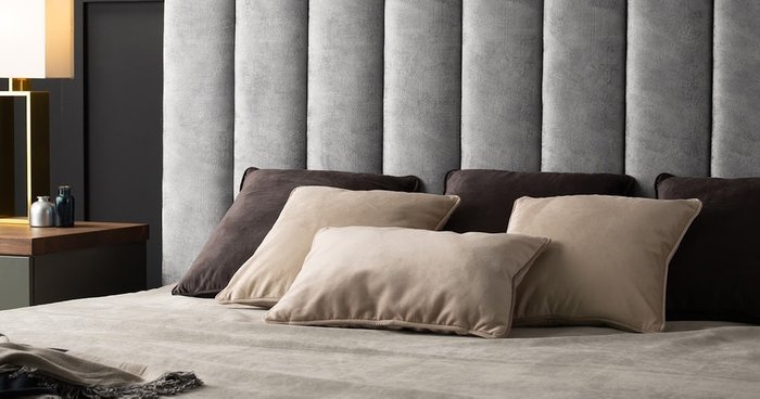 Кровать с подъемным механизмом Kelly 180х200 серого цвета - лучшие Кровати для спальни в INMYROOM