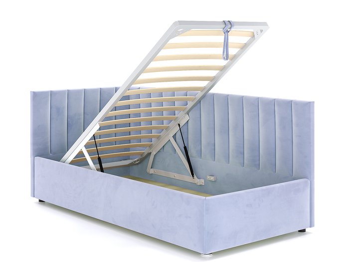 Кровать Negga Mellisa 120х200 серо-голубого цвета с подъемным механизмом левая - лучшие Кровати для спальни в INMYROOM