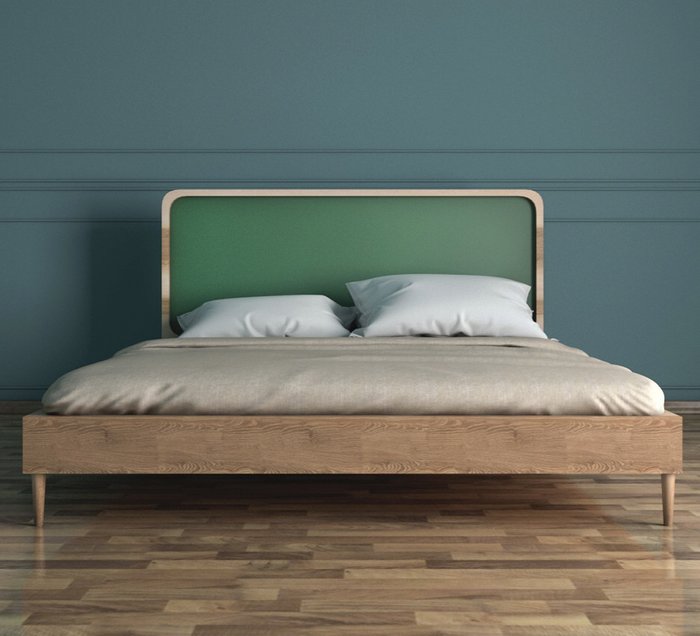 Кровать Ellipse 180х200 коричнево-зеленого цвета - лучшие Кровати для спальни в INMYROOM