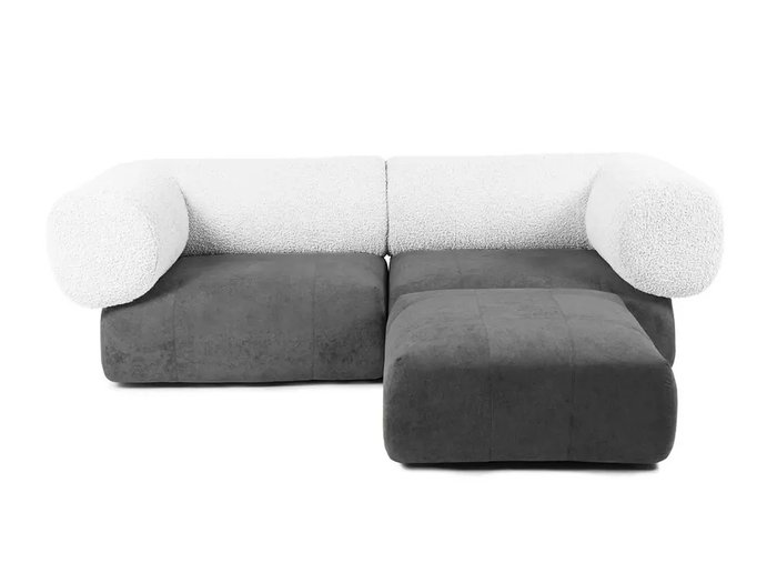 Угловой модульный диван Trevi серо-белого цвета