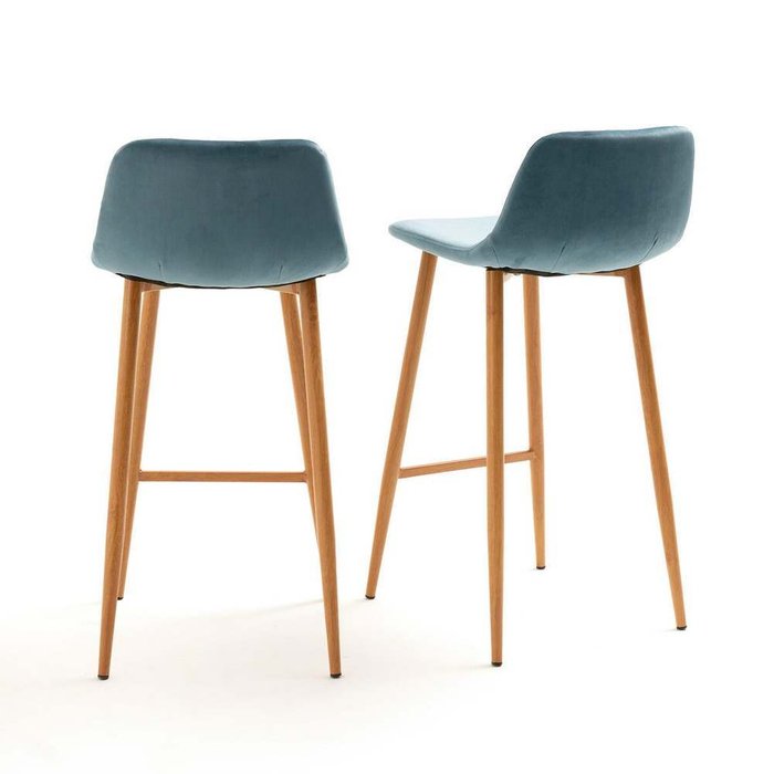 Комплект из двух барных стульев Lavergne сине-зеленого цвета - лучшие Барные стулья в INMYROOM