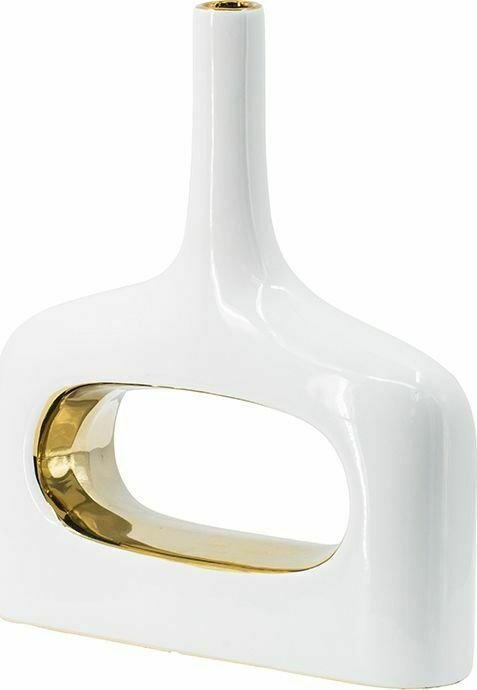 Керамическая ваза бело-золотого цвета - купить Вазы  по цене 5660.0