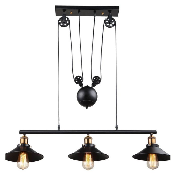 Подвесная люстра Lenius 15053-3 (металл, цвет черный)