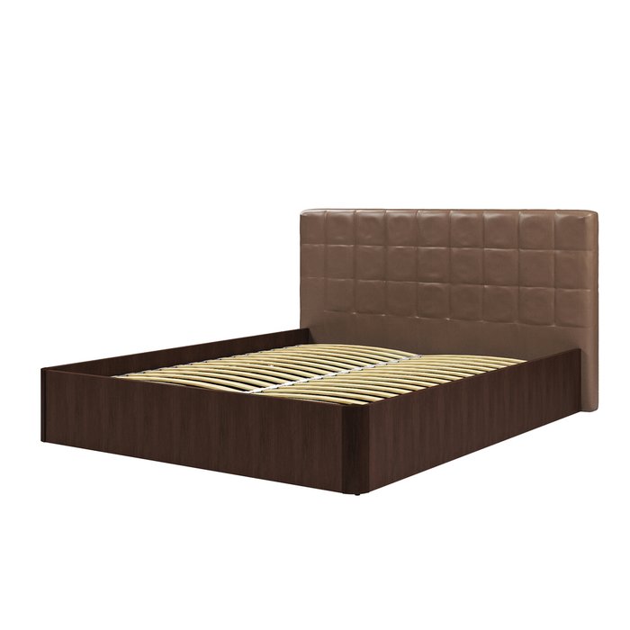 Кровать Магна 180х200 с коричневым изголовьем и подъемным механизмом 