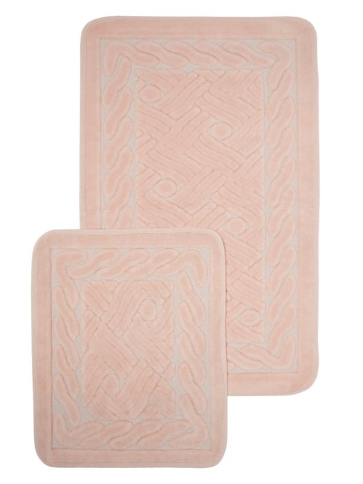Набор из двух ковриков для ванной розового цвета