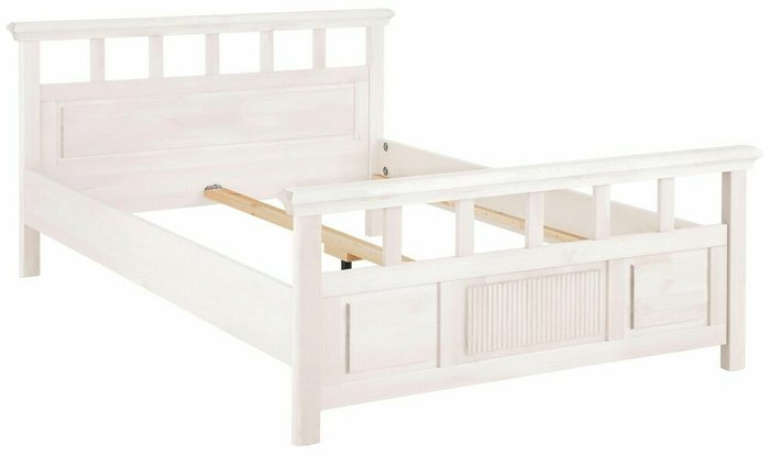 Кровать из массива сосны Минск 140х200 в белом цвете - лучшие Кровати для спальни в INMYROOM