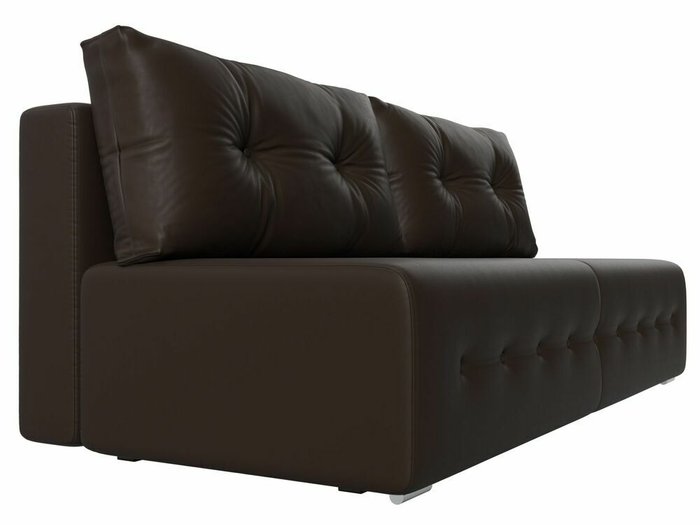Прямой диван-кровать Лондон темно-коричневого цвета (экокожа) - лучшие Прямые диваны в INMYROOM