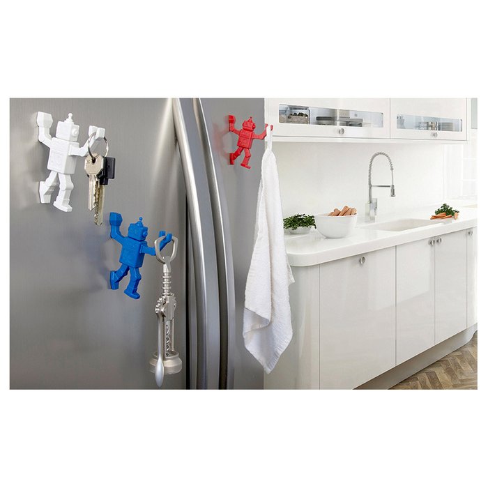 Магнитный крючок для холодильника Peleg Design  robohook синий - лучшие Крючки в INMYROOM