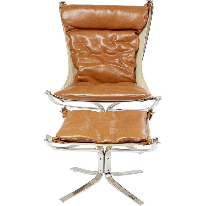 Кресло + пуф Washington из воловьей кожи - купить Интерьерные кресла по цене 426400.0
