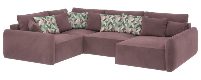 Угловой диван-кровать Портленд левый серно-розового цвета