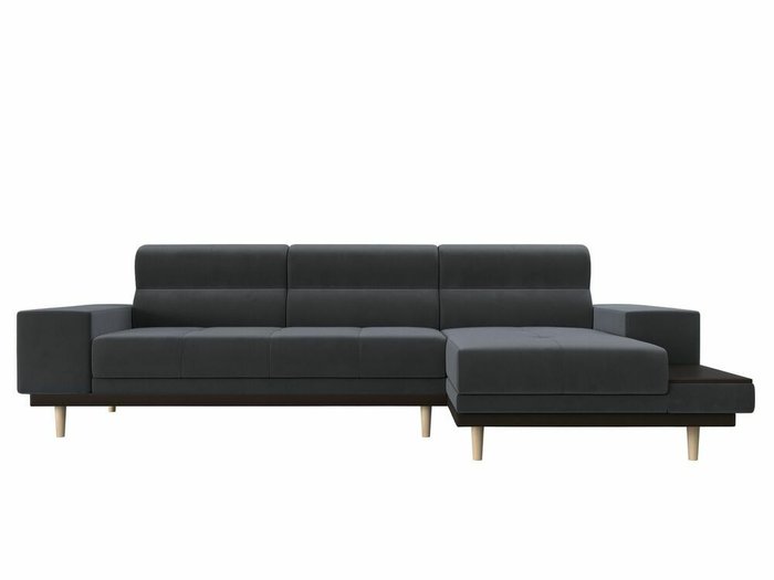 Угловой диван-кровать Леонардо серого цвета правый угол - купить Угловые диваны по цене 49999.0