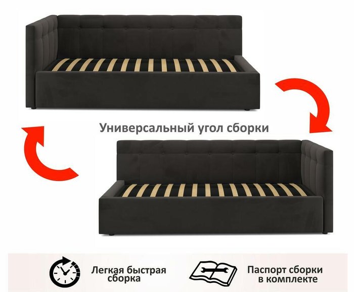 Кровать Bonna 90х200 черного цвета - лучшие Кровати для спальни в INMYROOM
