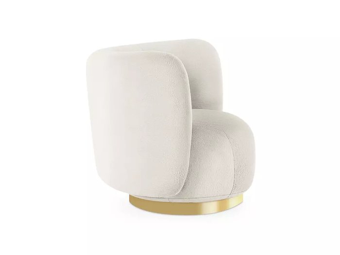 Кресло Lucca белого цвета с золотым основанием  - лучшие Интерьерные кресла в INMYROOM