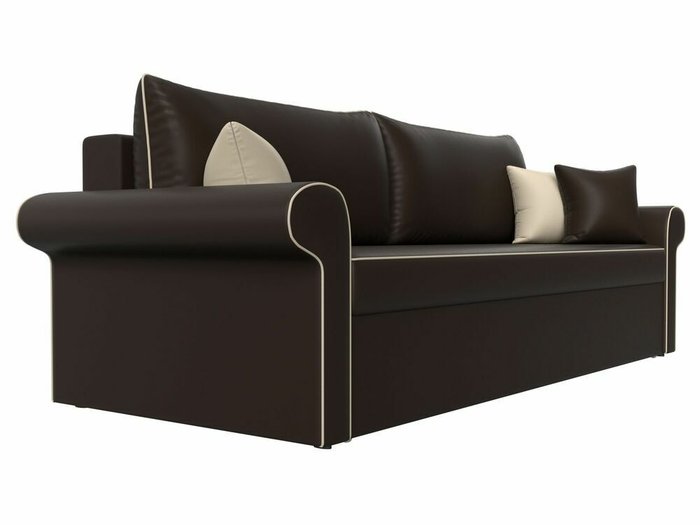 Прямой диван-кровать Милфорд темно-коричневого цвета (экокожа) - лучшие Прямые диваны в INMYROOM