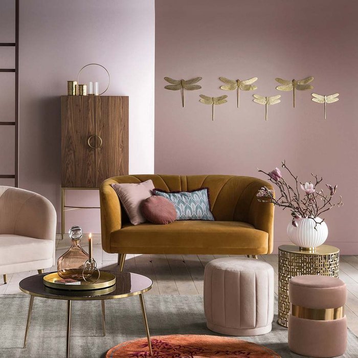 Набор из двух декоративных стрекоз Strakaza золотого цвета - купить Декор стен по цене 6745.0