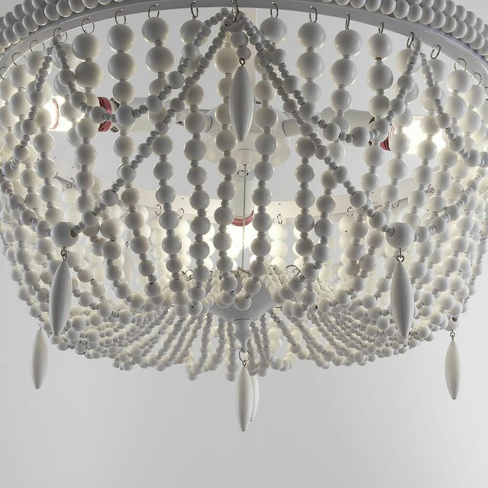 Люстра RH Anselme White Wood Weathered Chandelier - купить Подвесные люстры по цене 87010.0