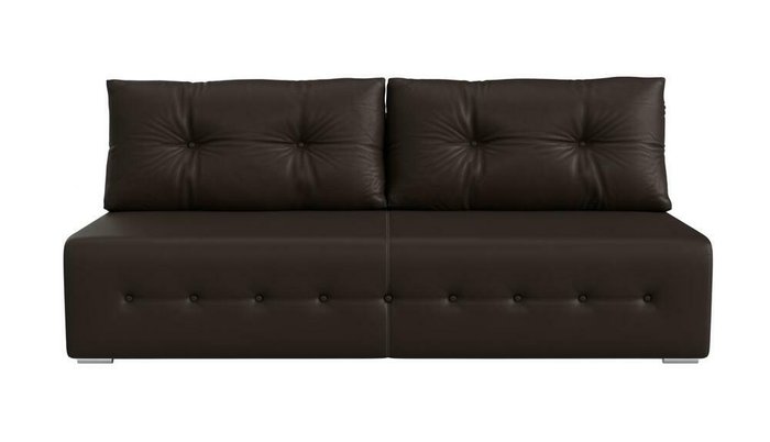 Прямой диван-кровать Лондон темно-коричневого цвета (экокожа) - купить Прямые диваны по цене 29999.0