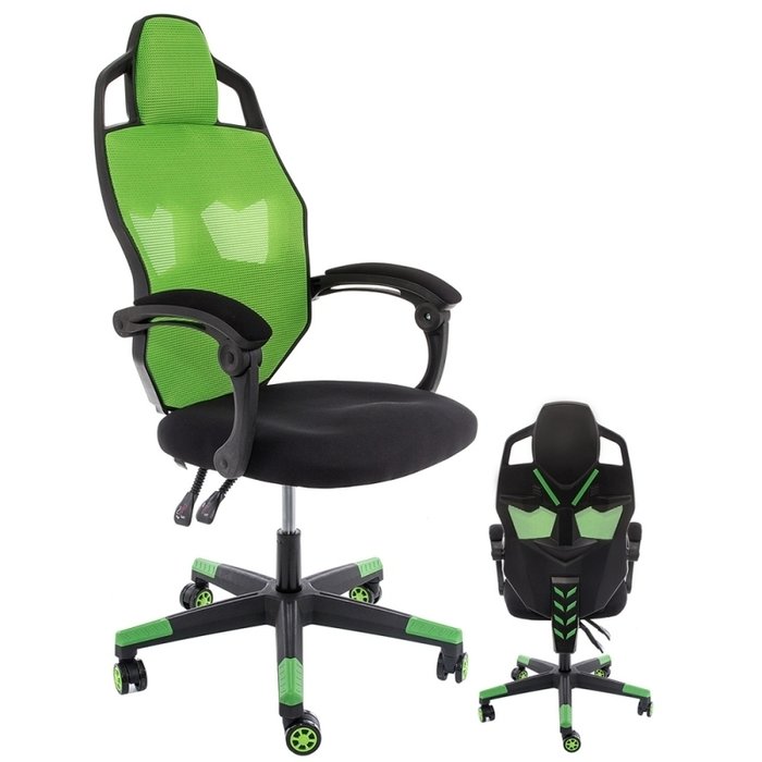 Компьютерное кресло Knight черно-зеленого цвета