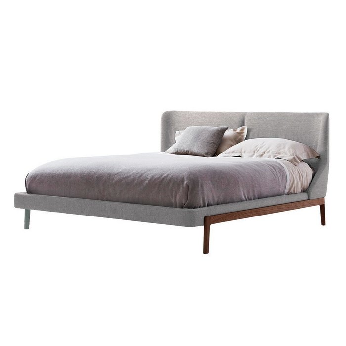 Кровать Colette Queen Size серого цвета 160х200