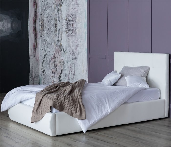 Кровать Селеста 120х200 белого цвета с матрасом - лучшие Кровати для спальни в INMYROOM