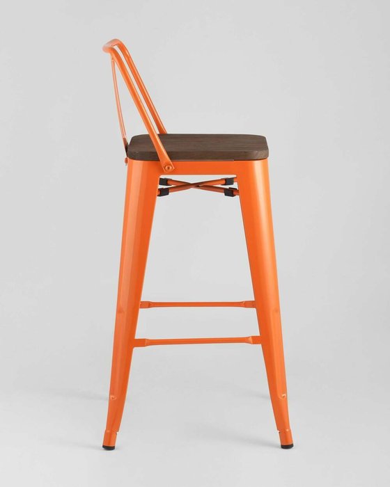 Стул полубарный Tolix Wood оранжевого цвета - лучшие Барные стулья в INMYROOM