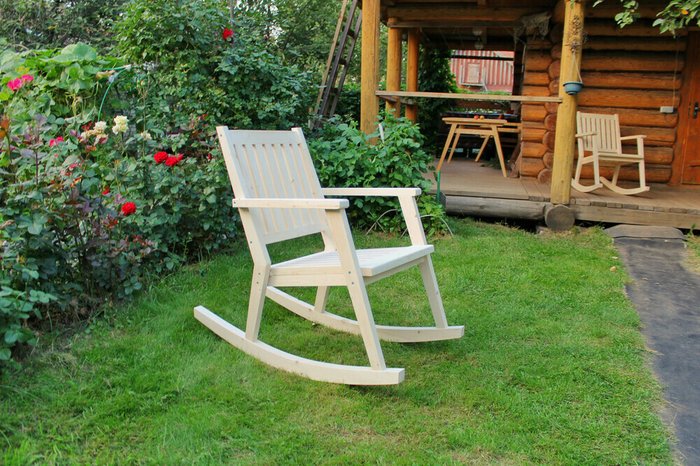 Кресло-качалка садовое из массива ели - лучшие Садовые кресла в INMYROOM